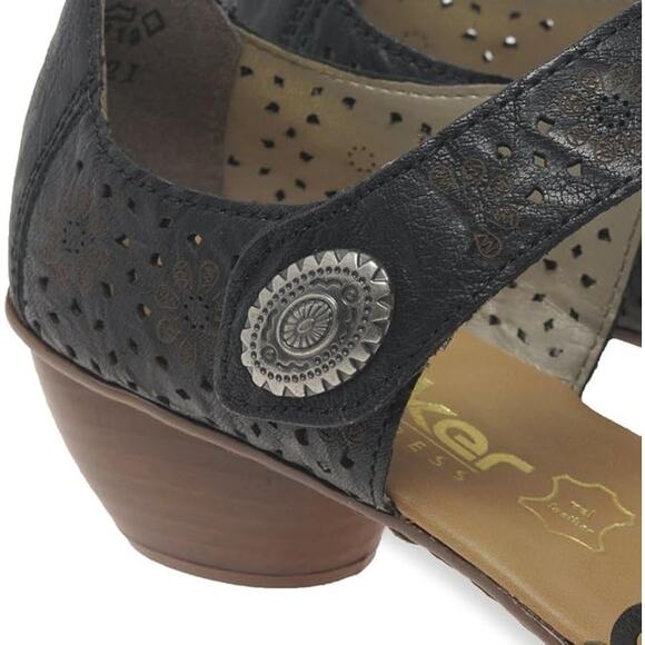 NWT Rieker Women's 43753 Mirjam Mary Jane Heels Leather Black 10-10.5 M US - Picture 6 of 6